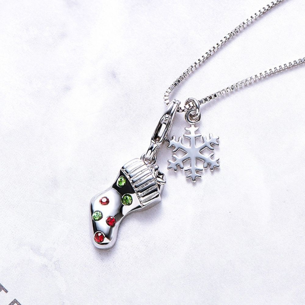 Kristal Taşlı Noel Kolye (Altın Kaplama) - N02306 Görseli